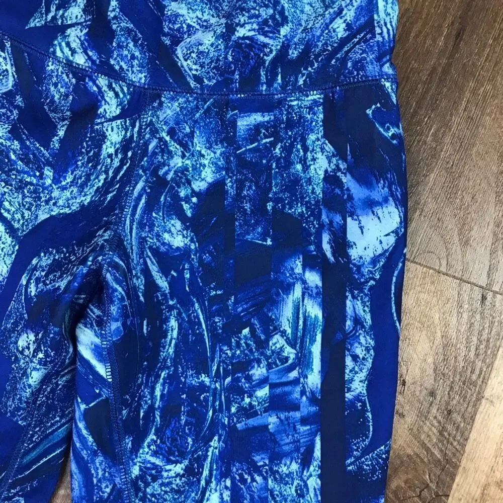 Mossimo Supply Co Blue Watercolor Yoga Leggings XS